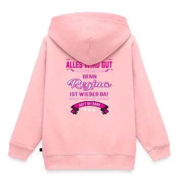 Alles wir gut, Regina ist wieder da T-Shirt - Kinder Premium Organic Hoodie - Rosa - Hinten - AI Model Kid Female (0cm)