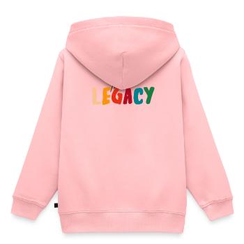 La légende La fête des pères de l’héritage - Sweat Premium à capuche enfant bio - rose - Dos - AI Model Kid Female (0cm)