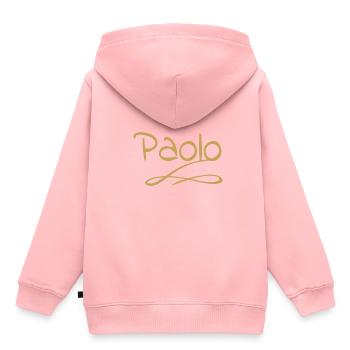 Vorname als paolo - Kinder Premium Organic Hoodie - Rosa - Hinten - AI Model Kid Female (0cm)