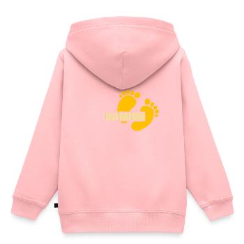 Fußabdruck Damien - Kinder Premium Organic Hoodie - Rosa - Hinten - AI Model Kid Female (0cm)