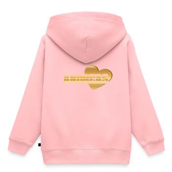 Cadeau pour Andreas - Sweat Premium à capuche enfant bio - rose - Dos - AI Model Kid Female (0cm)
