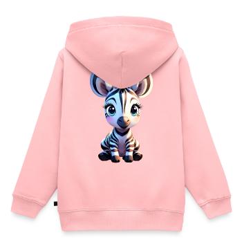Mignon bébé zèbre isolé - Sweat Premium à capuche enfant bio - rose - Dos - AI Model Kid Female (0cm)