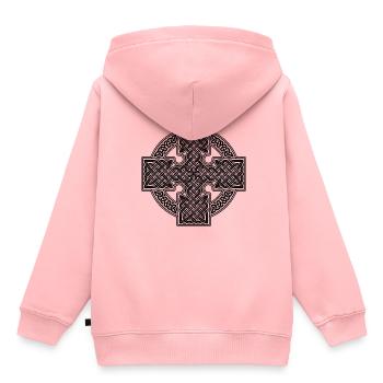 Celtic cross - Sweat Premium à capuche enfant bio - rose - Dos - AI Model Kid Female (0cm)