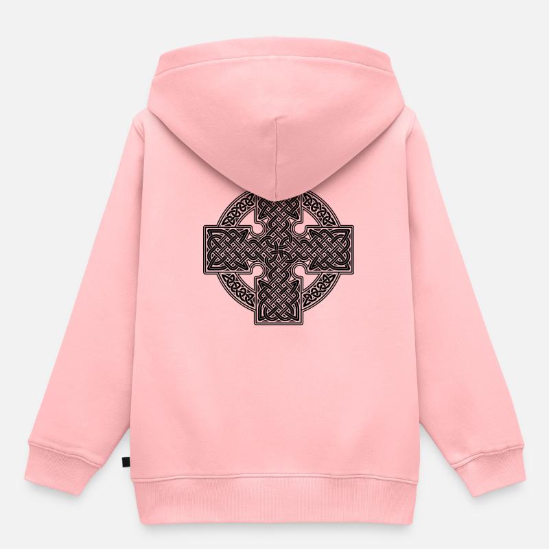 Celtic cross - Sweat Premium à capuche enfant bio - rose
