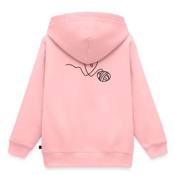 Tricot Tricot Crochet Tricoteur - Sweat Premium à capuche enfant bio - rose - Dos - AI Model Kid Female (0cm)