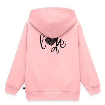 Tricot Tricot Crochet Tricoteur - Sweat Premium à capuche enfant bio - rose - Dos - AI Model Kid Female (0cm)