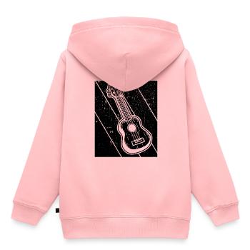 Ukulélé Joueur de ukulélé Ukuléléliste - Sweat Premium à capuche enfant bio - rose - Dos - AI Model Kid Female (0cm)