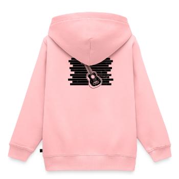 Ukulélé Joueur de ukulélé Ukuléléliste - Sweat Premium à capuche enfant bio - rose - Dos - AI Model Kid Female (0cm)