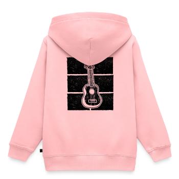 Ukulélé Joueur de ukulélé Ukuléléliste - Sweat Premium à capuche enfant bio - rose - Dos - AI Model Kid Female (0cm)