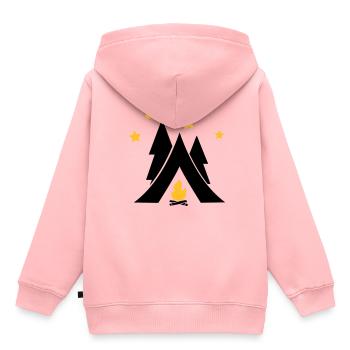 Zelt - Kinder Premium Organic Hoodie - Rosa - Hinten - AI Model Kid Female (0cm)