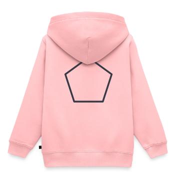 Abstract - pentagon shape - Sweat Premium à capuche enfant bio - rose - Dos - AI Model Kid Female (0cm)