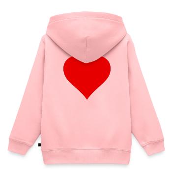 Liebe schenken mit einem Herzen - Kinder Premium Organic Hoodie - Rosa - Hinten - AI Model Kid Female (0cm)