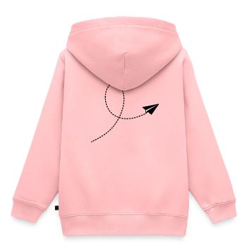 Papierflieger mit Flugbahn - Kinder Premium Organic Hoodie - Rosa - Hinten - AI Model Kid Female (0cm)
