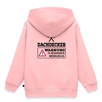 Dachdecker - Kinder Premium Organic Hoodie - Rosa - Hinten - AI Model Kid Female (0cm)