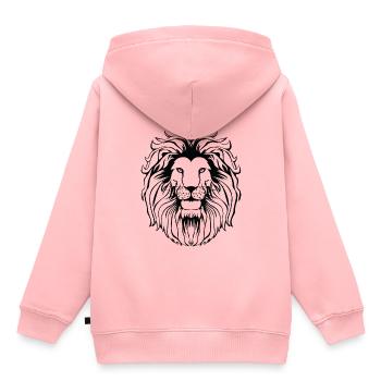 Der Löwenkopf - Kinder Premium Organic Hoodie - Rosa - Hinten - AI Model Kid Female (0cm)