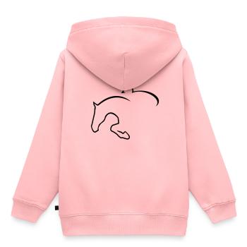 Springreiter - Kinder Premium Organic Hoodie - Rosa - Hinten - AI Model Kid Female (0cm)