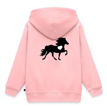 HORSE 5 HEART - Sweat Premium à capuche enfant bio - rose - Dos - AI Model Kid Female (0cm)