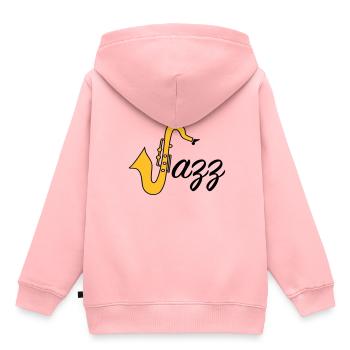 Jazz - Kinder Premium Organic Hoodie - Rosa - Hinten - AI Model Kid Female (0cm)