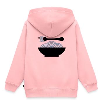 Spaghetti - Kinder Premium Organic Hoodie - Rosa - Hinten - AI Model Kid Female (0cm)