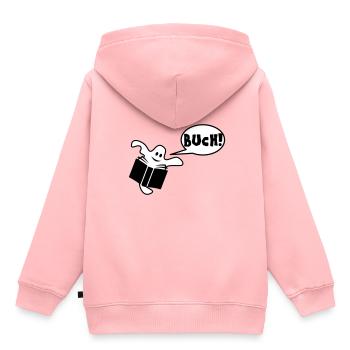 Buch - Kinder Premium Organic Hoodie - Rosa - Hinten - AI Model Kid Female (0cm)