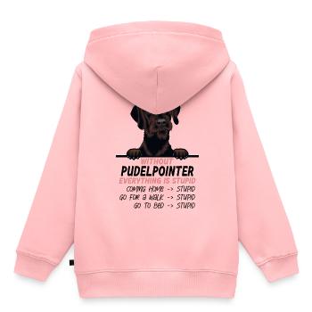 Ohne Pudelpointer ist alles doof - Kinder Premium Organic Hoodie - Rosa - Hinten - AI Model Kid Female (0cm)