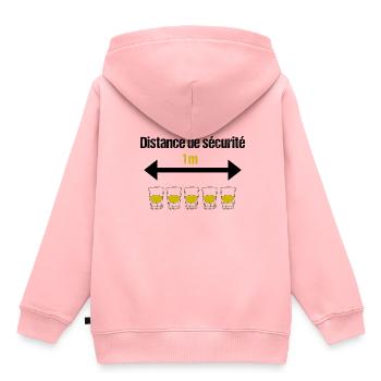 Distance de sécurité shooter humour - Sweat Premium à capuche enfant bio - rose - Dos - AI Model Kid Female (0cm)