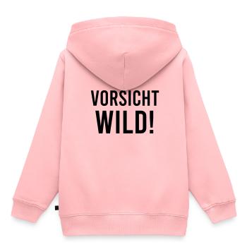 Vorsicht Wild! - Kinder Premium Organic Hoodie - Rosa - Hinten - AI Model Kid Female (0cm)