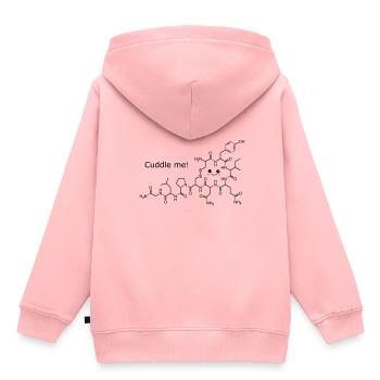 Oxytocin - Cuddle me - Black - Kinder Premium Organic Hoodie - Rosa - Hinten - AI Model Kid Female (0cm)