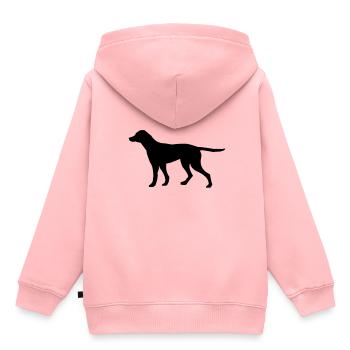 chien - Sweat Premium à capuche enfant bio - rose - Dos - AI Model Kid Female (0cm)