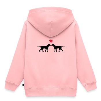 hunde verliebt - Kinder Premium Organic Hoodie - Rosa - Hinten - AI Model Kid Female (0cm)