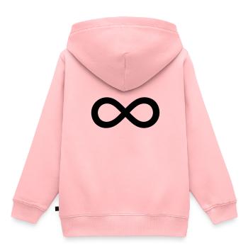 Unendlichkeit schwarz Unendlichkeitssymbol - Kinder Premium Organic Hoodie - Rosa - Hinten - AI Model Kid Female (0cm)