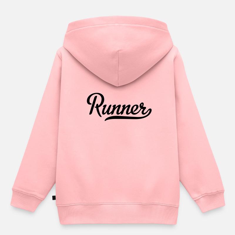Runner - Sweat Premium à capuche enfant bio - rose