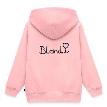 Blondi Herz Süß Freundin Bae Mädchen Girl Design - Kinder Premium Organic Hoodie - Rosa - Hinten - AI Model Kid Female (0cm)