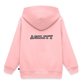 Agility - Kinder Premium Organic Hoodie - Rosa - Hinten - AI Model Kid Female (0cm)