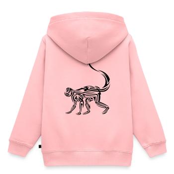 Affe Tribal Tattoo - Kinder Premium Organic Hoodie - Rosa - Hinten - AI Model Kid Female (0cm)