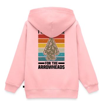 Arrowhead Hunting | Pfeilspitzen Sammler Geschenke - Kinder Premium Organic Hoodie - Rosa - Hinten - AI Model Kid Female (0cm)
