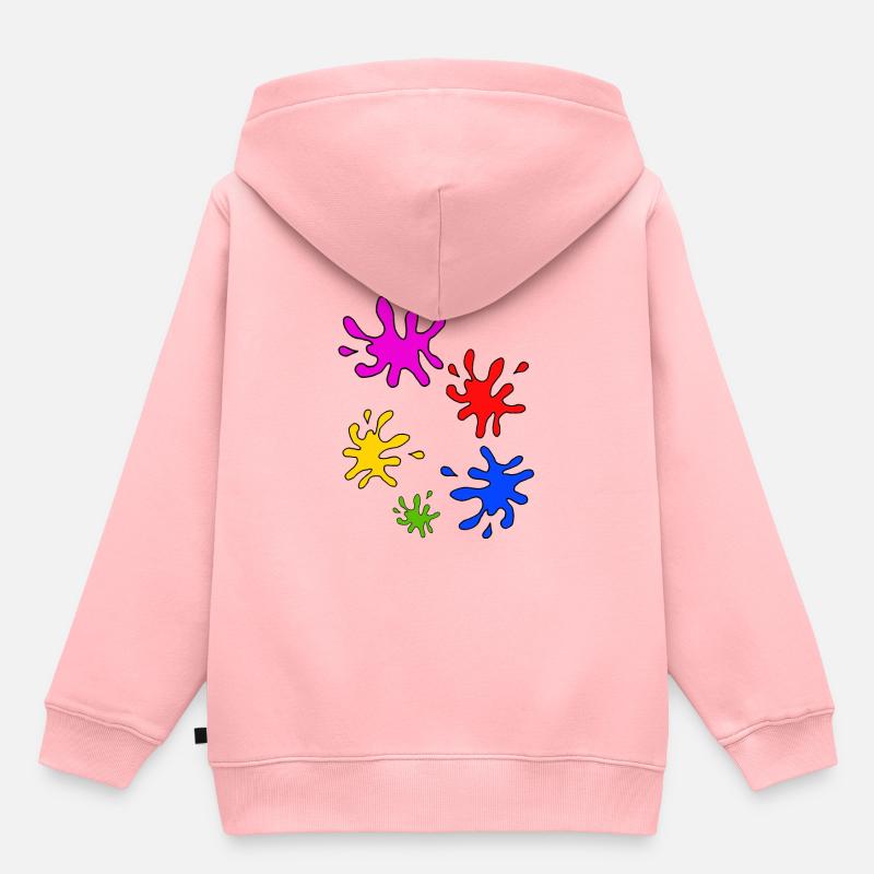 Éclaboussures de couleurs colorées - Sweat Premium à capuche enfant bio - rose
