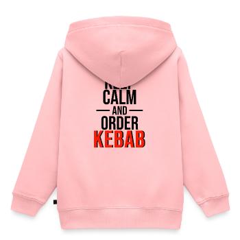 Commande kebab - Sweat Premium à capuche enfant bio - rose - Dos - AI Model Kid Female (0cm)