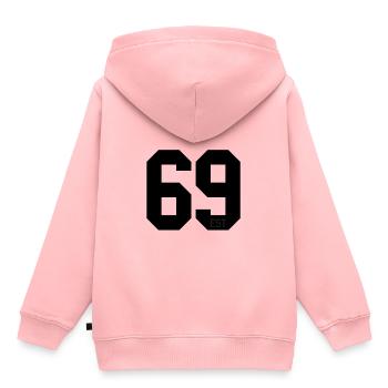 Est 69 - Sweat Premium à capuche enfant bio - rose - Dos - AI Model Kid Female (0cm)