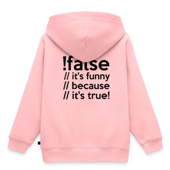 Programmierer false true Informatiker Student Code - Kinder Premium Organic Hoodie - Rosa - Hinten - AI Model Kid Female (0cm)