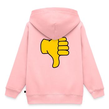 Emoji Pouce vers le bas Couleur de l’esquisse - Sweat Premium à capuche enfant bio - rose - Dos - AI Model Kid Female (0cm)
