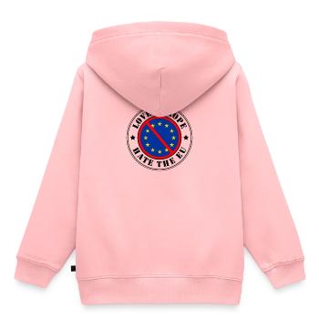 Anti EU - Love Europe Hate EU Stamp Brexit Dexit - Kids Premium Organic Hoodie - rose - Back - AI Model Kid Female (0cm)