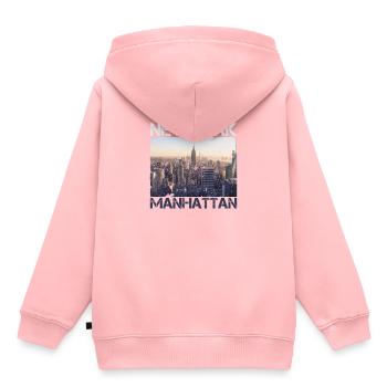 New York City Manhattan NYC USA Big Apple America - Kids Premium Organic Hoodie - rose - Back - AI Model Kid Female (0cm)