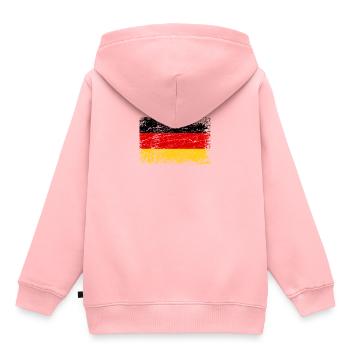 Allemagne allemand drapeau drapeau used-look - Sweat Premium à capuche enfant bio - rose - Dos - AI Model Kid Female (0cm)