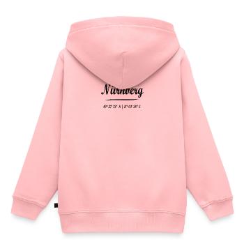 Nürnberg mit Koordinaten - Kinder Premium Organic Hoodie - Rosa - Hinten - AI Model Kid Female (0cm)