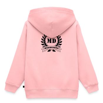 Magdeburg Lorbeerkranz - Kinder Premium Organic Hoodie - Rosa - Hinten - AI Model Kid Female (0cm)
