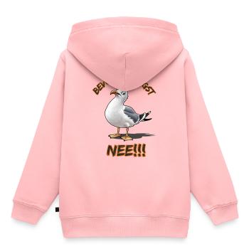 Lustiger Spruch mit Möwe Bevor du fragst Nee !!! - Kinder Premium Organic Hoodie - Rosa - Hinten - AI Model Kid Female (0cm)
