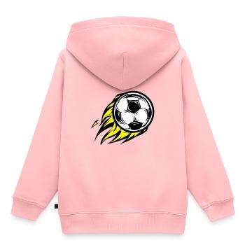 Le football brûle le feu - Sweat Premium à capuche enfant bio - rose - Dos - AI Model Kid Female (0cm)