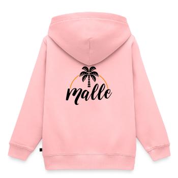 Malle Palme - Sweat Premium à capuche enfant bio - rose - Dos - AI Model Kid Female (0cm)