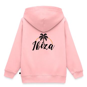 Ibiza Palm - Sweat Premium à capuche enfant bio - rose - Dos - AI Model Kid Female (0cm)